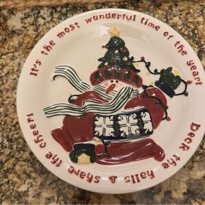 Festive Snowman Holiday Plate